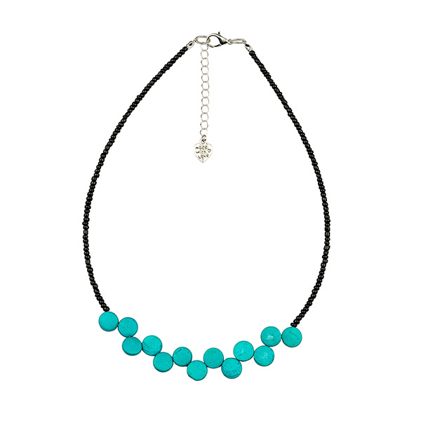 Halskette Puntos, seegrün-türkis, Kokosnuss / CONTIGO Fairtrade Onlineshop