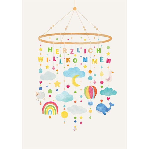 Grußkarte M Herzlich Willkommen Grußkarte M Herzlich Willkommen