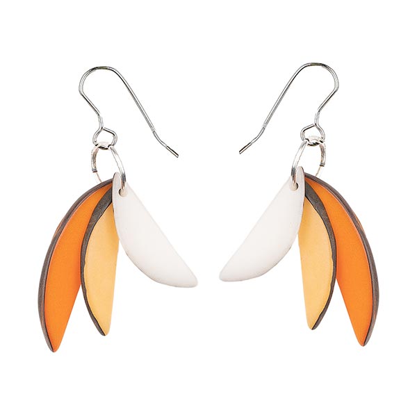 Ohrringe SLICES natur-orange, Tagua