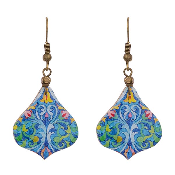 Ohrringe Ocean Zwiebelform türkis, Fliese / CONTIGO Fairtrade Onlineshop