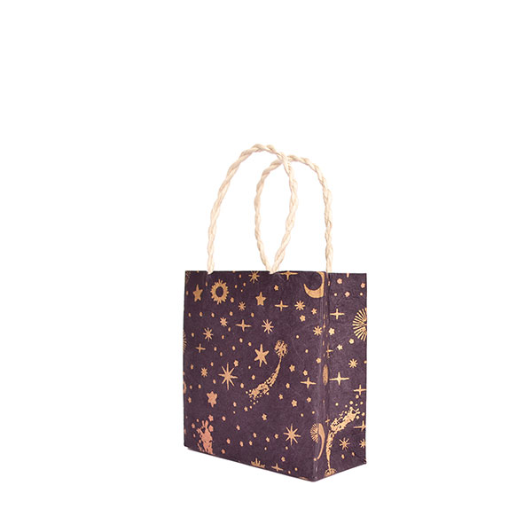 Geschenktüte XS FIRMAMENT violet-gold-kupfer, Loktapapier