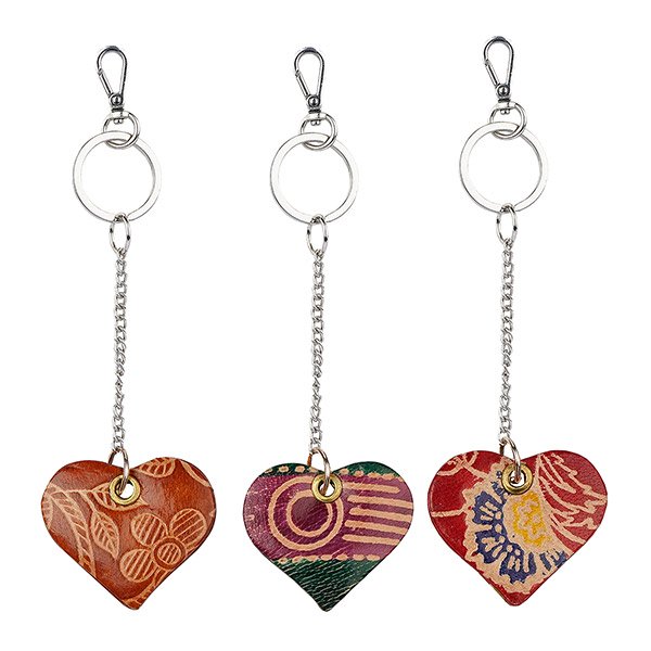 Schlüsselanhänger flach Herz VASANT (Stückpreis), Ziegenleder