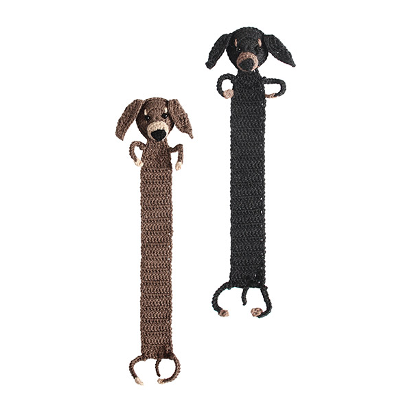 Lesezeichen DACKEL, gehäkelt, handgemacht, Baumwolle (Stückpreis)