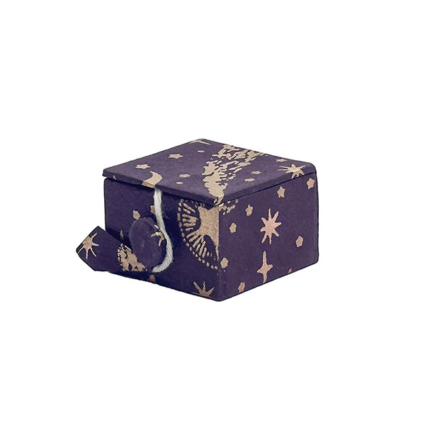 Geschenkbox FIRMAMENT, violet, gold, kupfer klein, Loktapapier