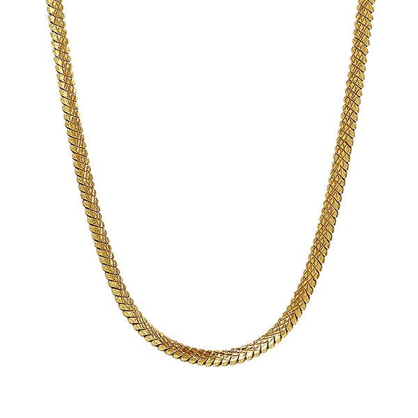 Halskette, SNAKE CHAIN, 40+5 cm, 22K vergoldet / CONTIGO Fairtrade Onlineshop