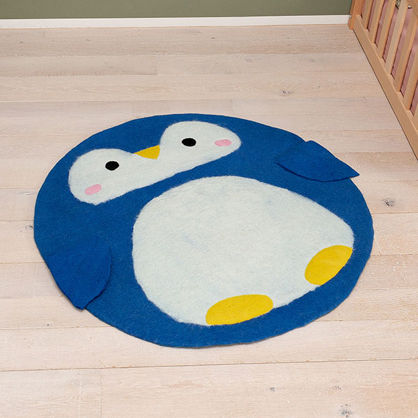 Kinderteppich PINGUIN 90cm, Wollfilz SONDERPREIS