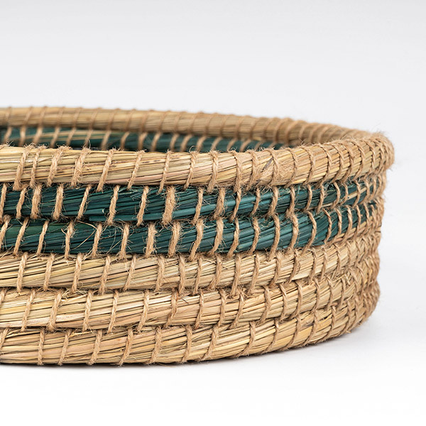 Tablett 31cm TEAL MELANGE rund, Kaisagras