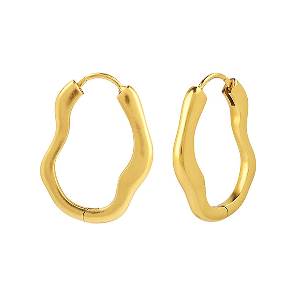 Ohrringe, Creole, waves, 22K vergoldet / CONTIGO Fairtrade Onlineshop