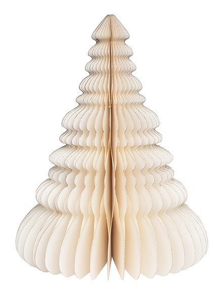 Weihnachtsbaum ORIGAMI 31 cm, weiß, Goldrand, Papier / CONTIGO Fairtrade Onlineshop