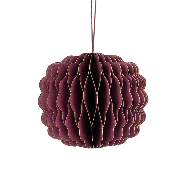 Papierdeko Origami 10 cm SPHERE beere, Goldrand