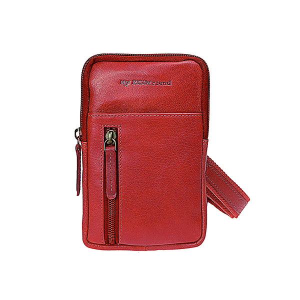 Handytasche SPORTY rot, Ziegenleder
