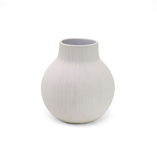 Vase FLORENCE, M, 18x19 cm, weiß, Keramik handgemacht