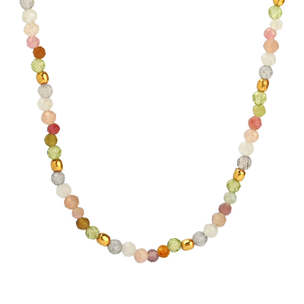 Halskette, PASTELL BEADS Mix&Match, 22K vergoldet / CONTIGO Fairtrade Onlineshop