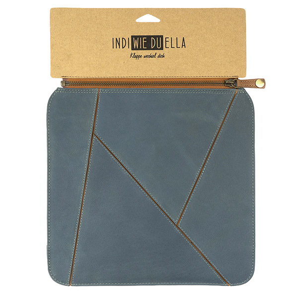 Wechselklappe DIAMOND IndiWIEDUella rauchblau, Vintageleder / CONTIGO Fairtrade Onlineshop