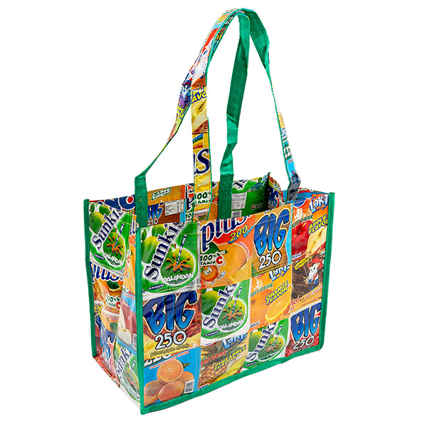 Saftpack UPCYCLING Einkaufstasche, bunt / CONTIGO Fairtrade Onlineshop