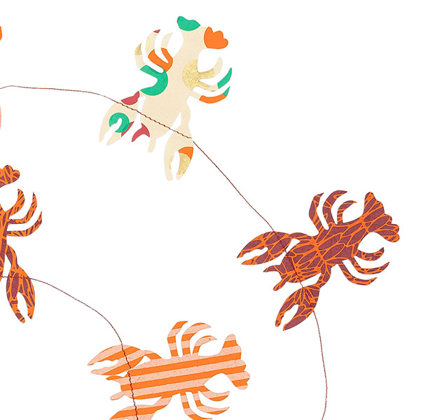 Girlande LOBSTER bunt, 180 cm, Loktapapier handgeschöpft / CONTIGO Fairtrade Onlineshop