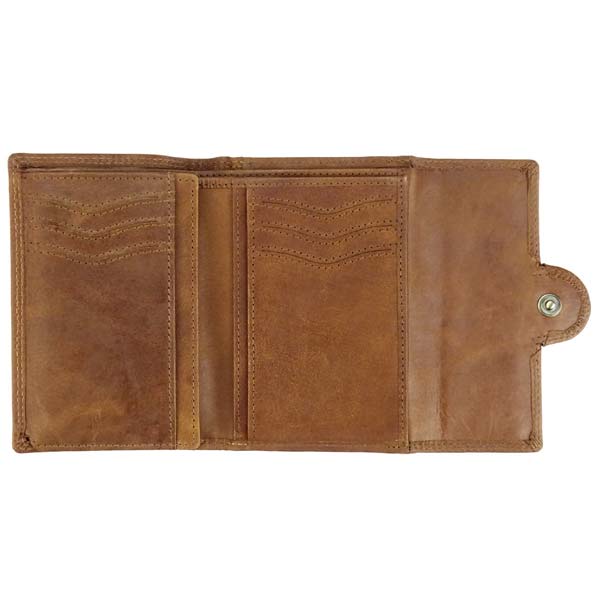 Börse LUXUS 9x13cm Vintage braun RFID-secure, Rindsleder / CONTIGO Fairtrade Onlineshop
