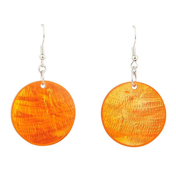 Ohrringe kreisrund orange, Capiz