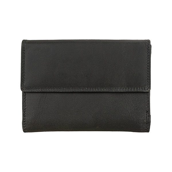Börse LUXUS 9x13cm vintage schwarz RFID-secure, Rindsleder / CONTIGO Fairtrade Onlineshop