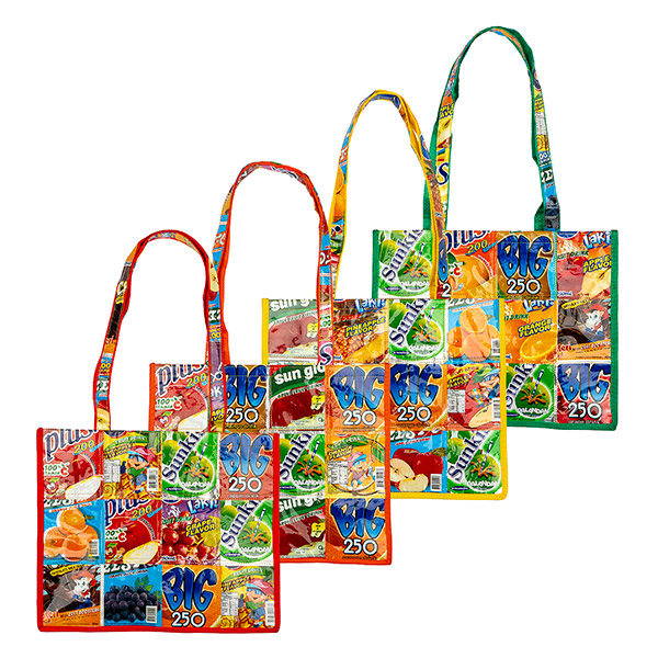 Saftpack UPCYCLING Einkaufstasche, bunt / CONTIGO Fairtrade Onlineshop