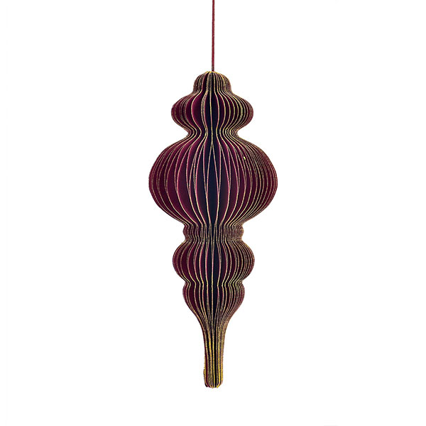 Papierdeko ORNAMENT Origami 22cm beere, Goldrand Papierdeko ORNAMENT Origami 22cm beere, Goldrand