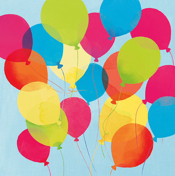 Grußkarte S Fliegende Luftballons Grußkarte S Fliegende Luftballons