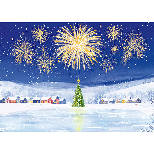 Grußkarte M Weihnachtliches Dorf / CONTIGO Fairtrade Onlineshop