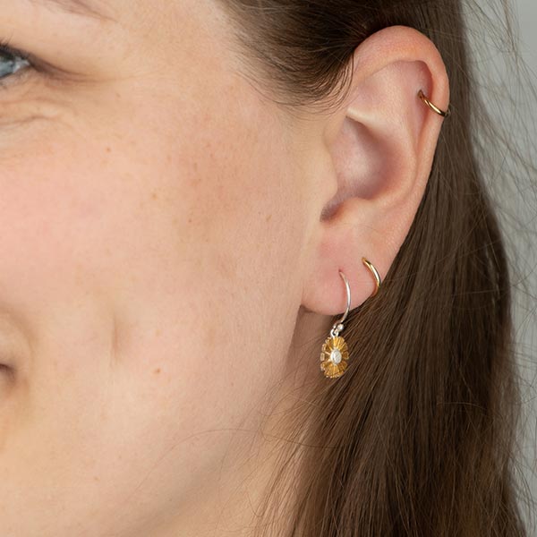 Ohrhänger MARGERITE, Silber, teilvergoldet / CONTIGO Fairtrade Onlineshop