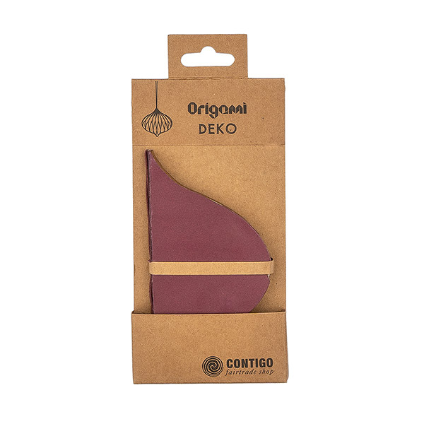 Papierdeko Origami 12,5 cm ONION beere, Goldrand