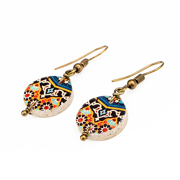 Ohrringe DISC KLEIN Fantasy bunt, Fliese