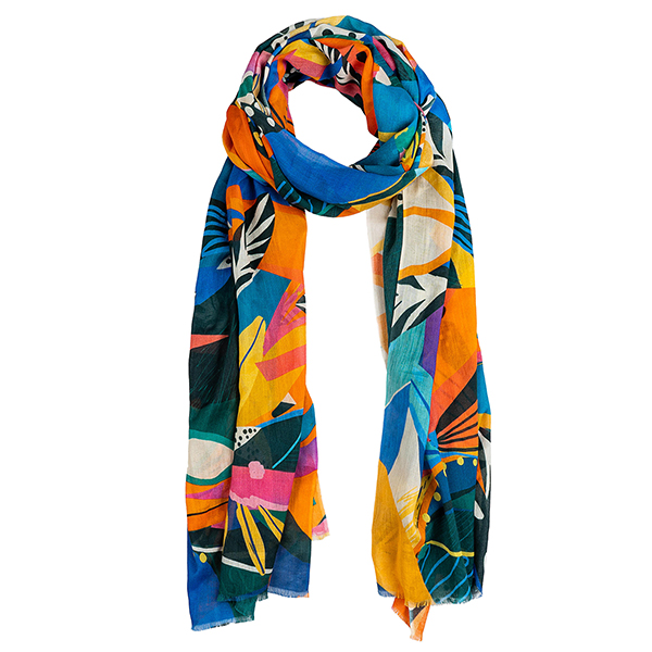 Schal 200x70, PARADISE FLOWERS bunt, Modal-Baumwolle / CONTIGO Fairtrade Onlineshop