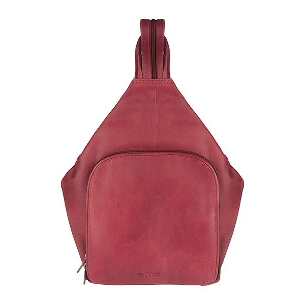 Cityrucksack Nobile rot, Rindsleder / CONTIGO Fairtrade Onlineshop