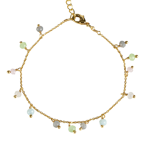 Armband Chalcedon pastell, 22K vergoldet / CONTIGO Fairtrade Onlineshop