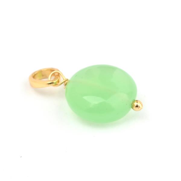 Anhänger, Chalcedon grün, Mix&Match, 22K vergoldet / CONTIGO Fairtrade Onlineshop