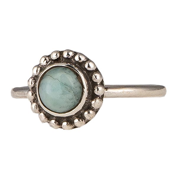 Ring Larimar mit Perlchen, Silber