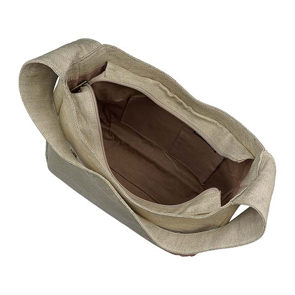 Schultertasche CARIE Hanf-Canvas, natur / CONTIGO Fairtrade Onlineshop