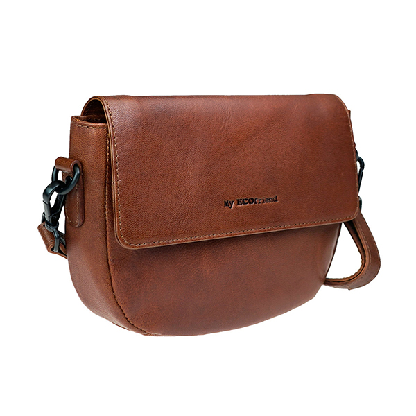 Kleine Damentasche SPORTY chestnut, Ziegenleder / CONTIGO Fairtrade Onlineshop