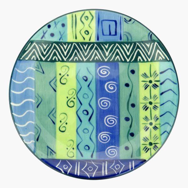 Frühstücksteller 19cm BLUE&GREEN, Keramik Kapula / CONTIGO Fairtrade Onlineshop