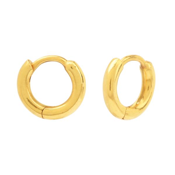 Ohrringe, Creole mini, 1 cm,  22K vergoldet / CONTIGO Fairtrade Onlineshop