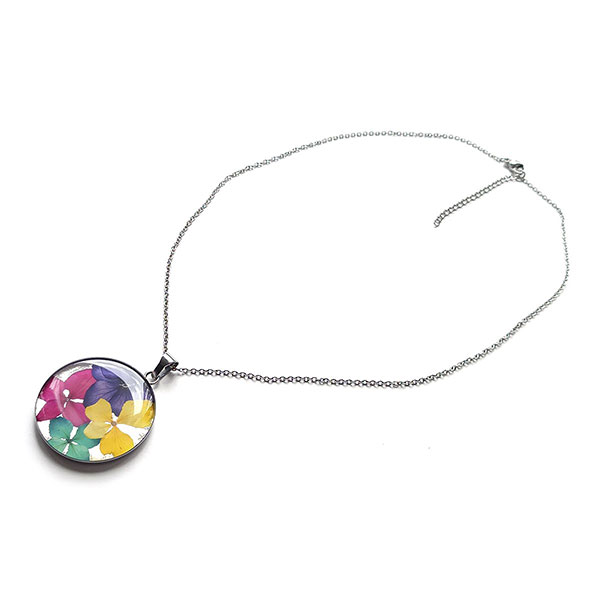 Halskette BLÜTE XL multicolour, Edelstahl