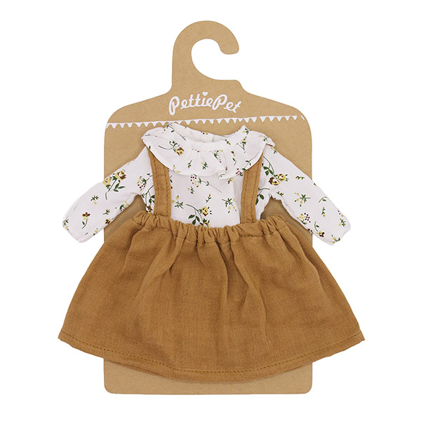 PettiePet Set Bluse mit Latzrock, braun / CONTIGO Fairtrade Onlineshop