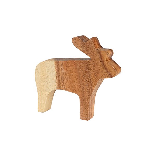 Dekofigur Rentier 15cm natur, Acaciaholz