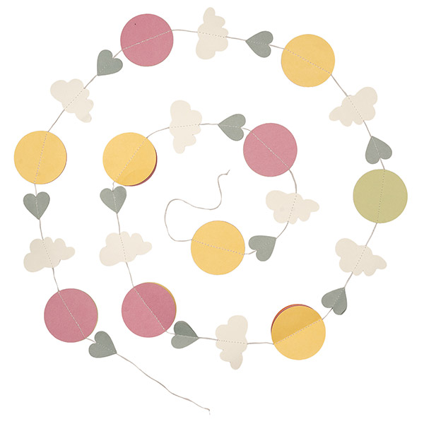 Girlande Heißluftballons 3D 220cm, bunt-weiß, Papier / CONTIGO Fairtrade Onlineshop