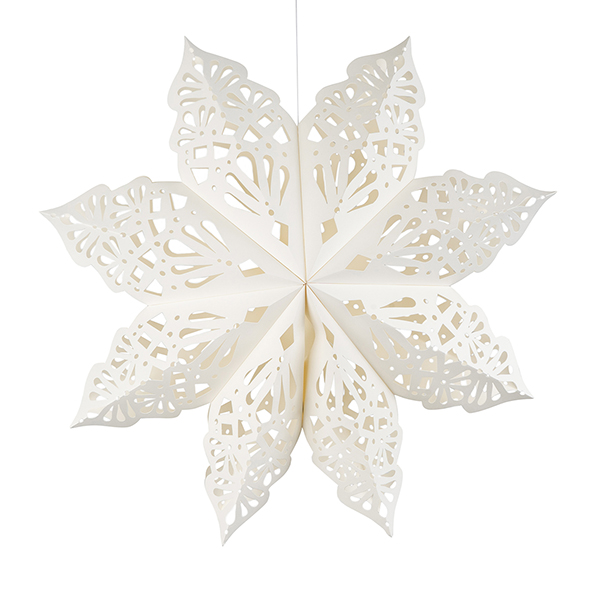 Faltstern Schneeflocke 51 cm, weiß, Papier