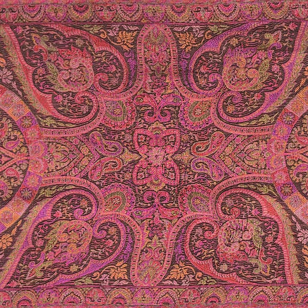 Schal PAISLEY, rot-pink-schwarz-mix, 190x54cm, Seide / CONTIGO Fairtrade Onlineshop