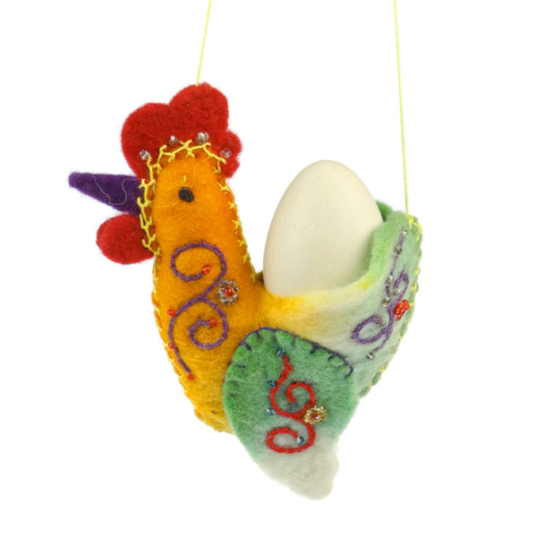 Dekoanhänger HUHN befüllbar, Wollfilz / CONTIGO Fairtrade Onlineshop