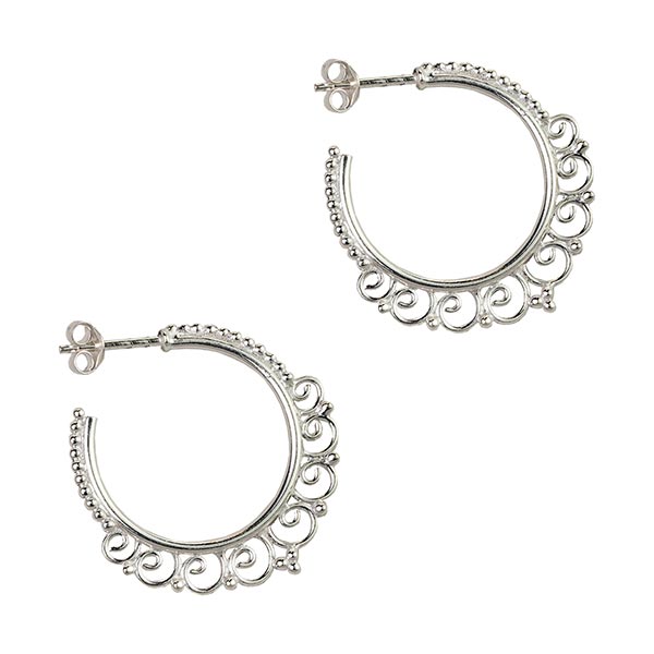 Ohrringe gelockte Spitze , Silber