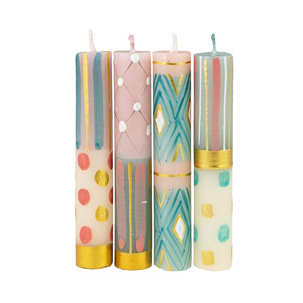 Stabkerze 12cm PASTELL & GOLD, Kapula / CONTIGO Fairtrade Onlineshop