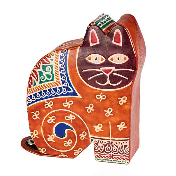 Spardose KATZE Kitty, Ziegenleder (Stückpreis)