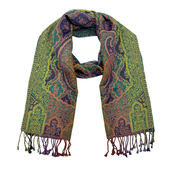 Schal PAISLEY multicolour, 165x35cm Wolle / CONTIGO Fairtrade Onlineshop